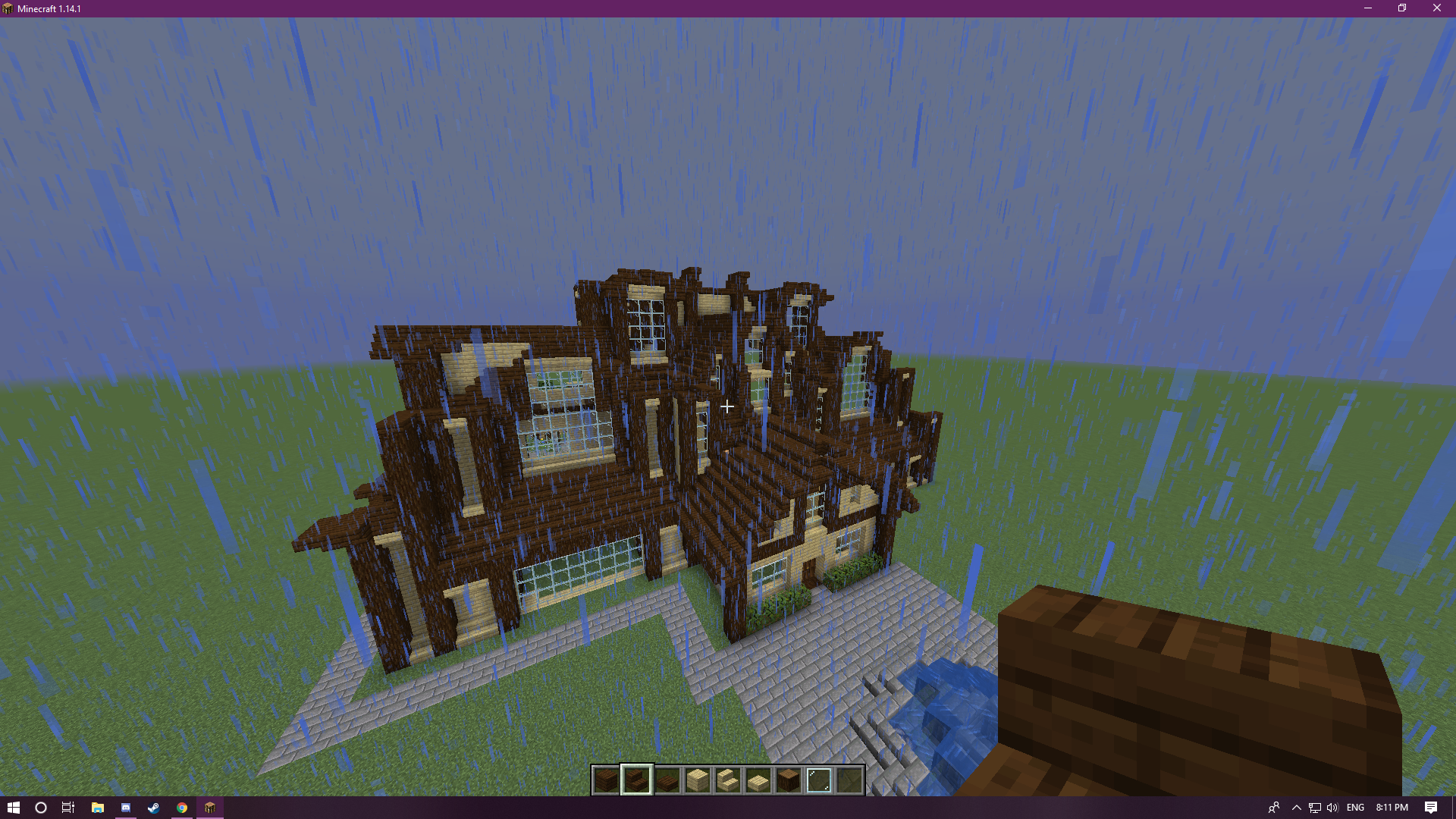 A grand house built in a superflat world