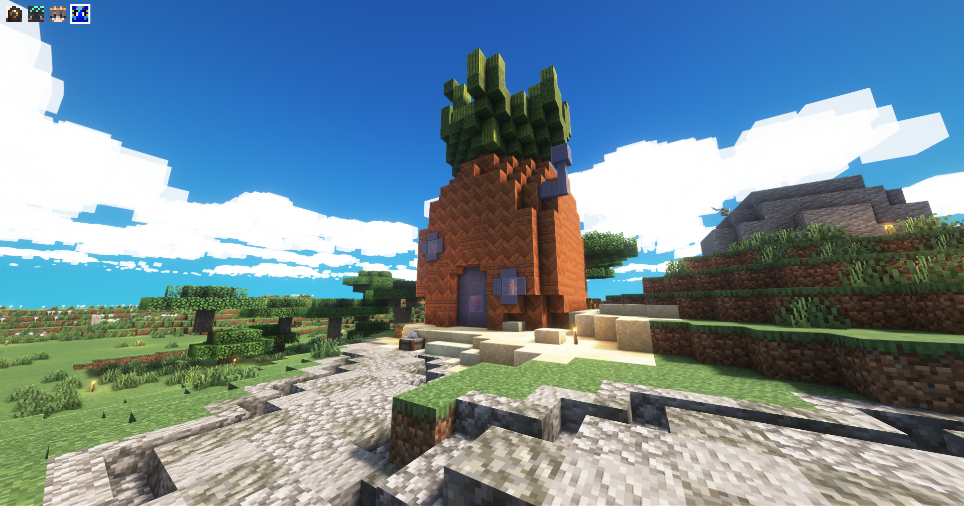SpongeBob's pineapple house in Minecraft