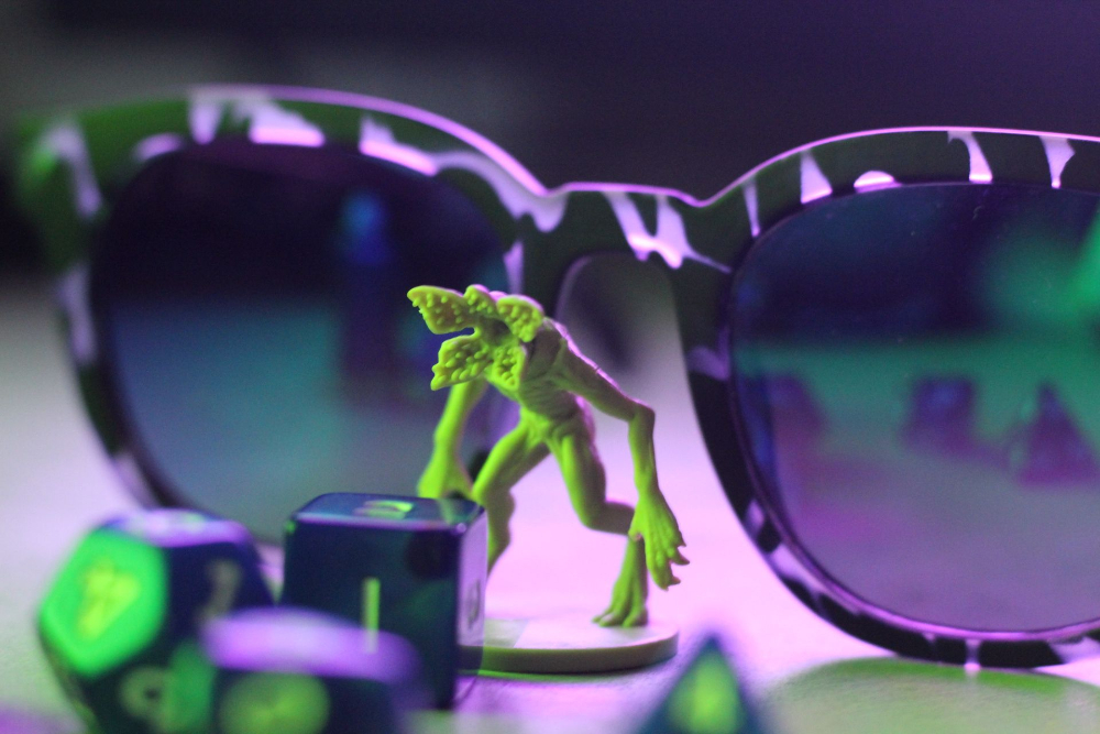 purple and green